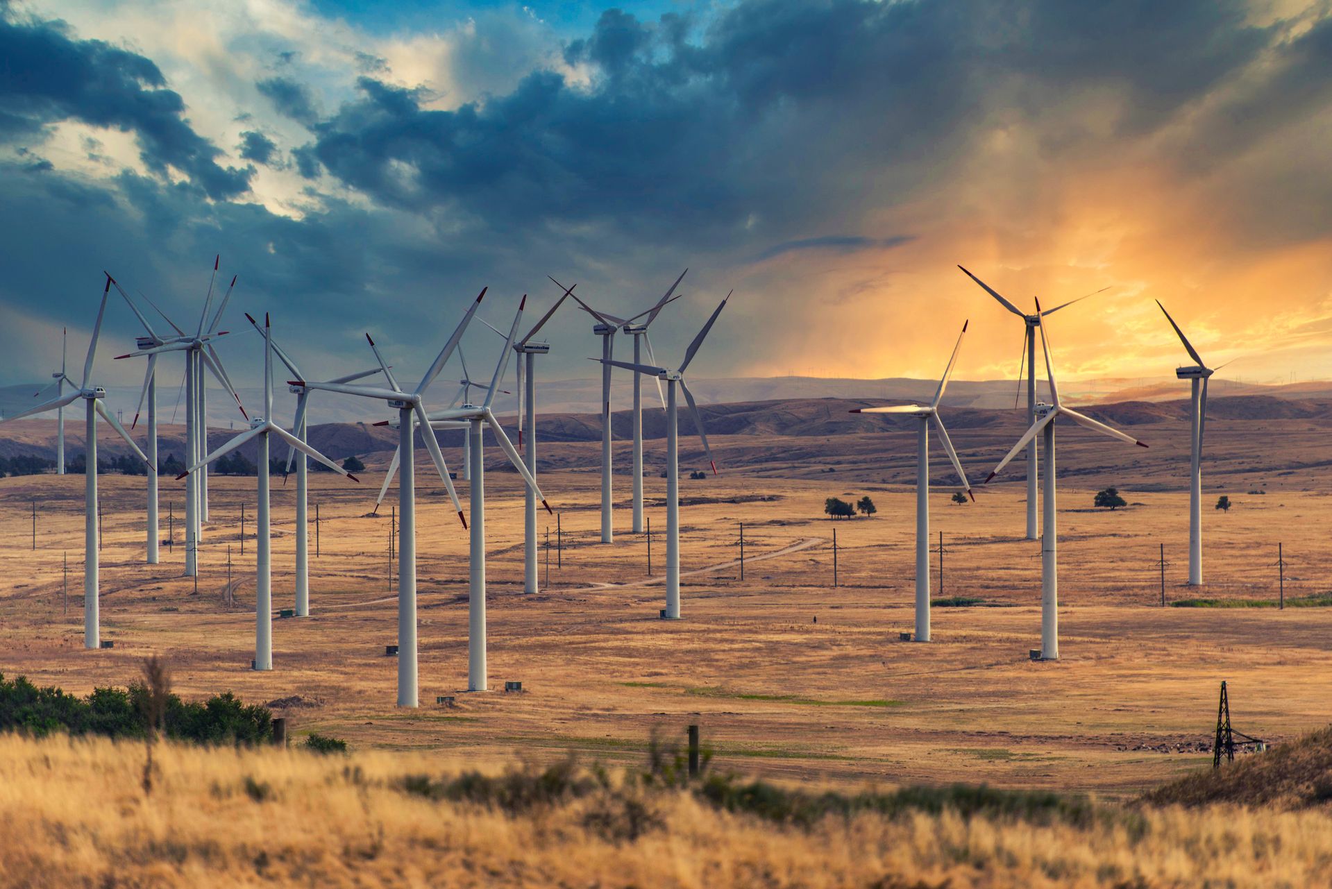 Solar wind farm panoramic — renewable energy auctions